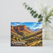 Quthing Lesotho Briefkaart (Staand voorkant)