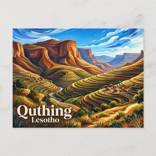 Quthing Lesotho Briefkaart (Voorkant)