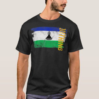 Quthing Lesotho-vlag voor Basotho-Mannen Vrouwen K T-shirt