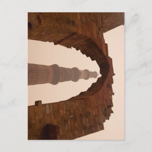Qutub Minar in Delhi Briefkaart (Voorkant)