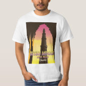 Qutub Minar New Delhi India reisposter T-shirt (Voorkant)