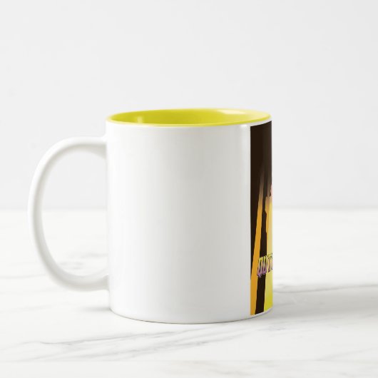 Qutub Minar New Delhi India reisposter Tweekleurige Koffiemok (Links)