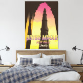 Qutub Minar Nieuwe Delhi India reisposter Canvas Afdruk (Insitu (Slaapkamer))