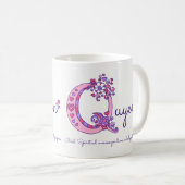 Quyen of Q initiaal naam betekent roze mok (Voorkant rechts)