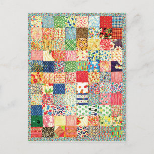 QWL Patchwork Quilt COLORFUL PATROON BACKGROUND HO Briefkaart
