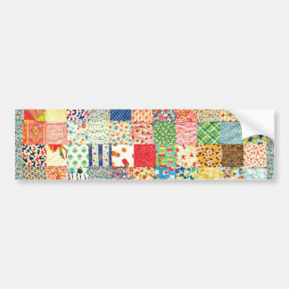 QWL Patchwork Quilt COLORFUL PATTERN BACKGROUND HO Bumpersticker