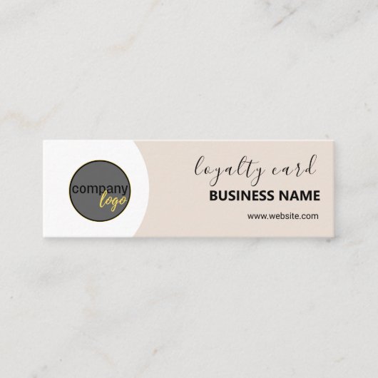 QYSTER WHITE BLACK BUSINESS LOGO 7 LOYALTY KAART MINI VISITEKAARTJE (Voorkant)