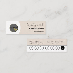 QYSTER WHITE BLACK BUSINESS LOGO 7 LOYALTY KAART MINI VISITEKAARTJE