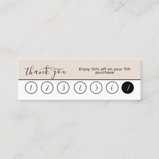 QYSTER WHITE BLACK BUSINESS LOGO 7 LOYALTY KAART MINI VISITEKAARTJE (Achterkant)