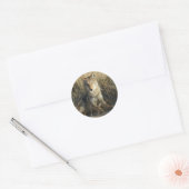 R15 Coyote Liggend Ronde Sticker (Envelop)