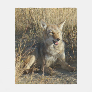 R18 Coyote Liggend Fleece Deken