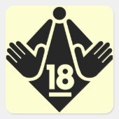 R18 VIERKANTE STICKER (Voorkant)