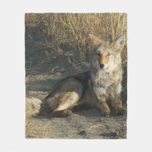 R19 Coyote Liggend Fleece Deken