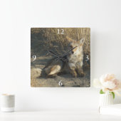 R19 Coyote Liggend Vierkante Klok (Huis)