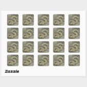 R20 Prairie Rattlesnake Gewond Vierkante Sticker (Vel)
