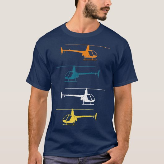 R22 Helikopterpiloot met helikopters Art. T-shirt (Voorkant)