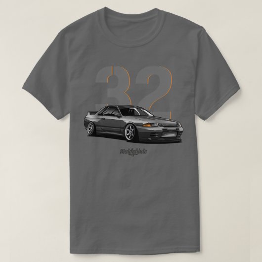 R32 GTR grijs TShirt (Design voorkant)