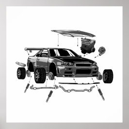 R34 SKYLINE ASSEMBLY POSTER