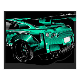 R35 GTR Green Tunning Bodykit Perfect Poster