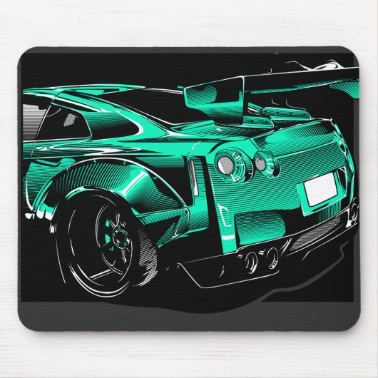 R35 GTR GROEN BEEST MUISMAT (Voorkant)