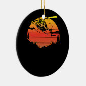 R44 Zonnegebergte voor helikopters Keramisch Ornament (Rechts)