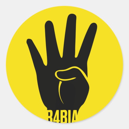R4BIA vrijheidssymbool t shirt Ronde Sticker (Voorkant)