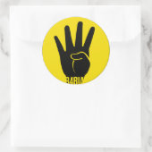 R4BIA vrijheidssymbool t shirt Ronde Sticker (Tas)
