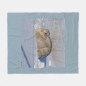 R5 Cottontail Konijn in Sneeuw Fleece Deken (Voorkant (Horizontaal))