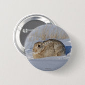 R5 Cottontail Konijn in Sneeuw Ronde Button 5,7 Cm (Voorkant /achterkant)