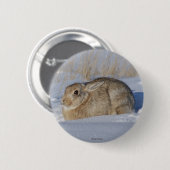 R5 Cottontail Konijn in Sneeuw Ronde Button 5,7 Cm (Voorkant /achterkant)