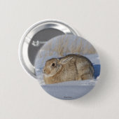 R5 Katoen konijn in sneeuw Ronde Button 5,7 Cm (Voorkant /achterkant)