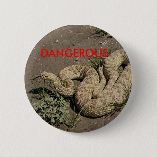 R6 Prairie Ratelslang Ronde Button 5,7 Cm (Voorkant)