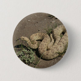 R6 Prairie Ratelslang Ronde Button 5,7 Cm