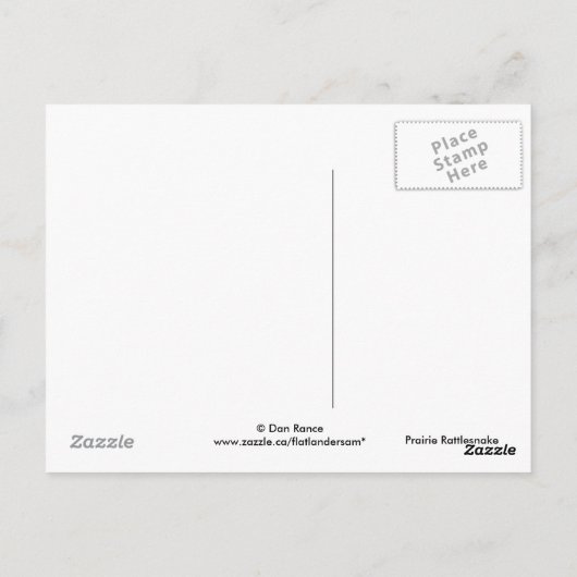 R6 Prairie Rattlesnake Briefkaart (Achterkant)