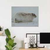 R7 Sneeuwschoenhazen klaar om te rennen Poster (Thuiskantoor)