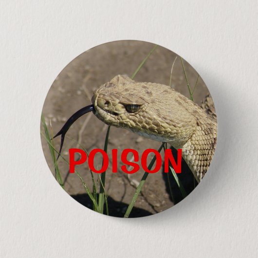 R8 Prairie Ratelslang Kop Schot Ronde Button 5,7 Cm (Voorkant)