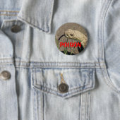 R8 Prairie Ratelslang Kop Schot Ronde Button 5,7 Cm (In situ)