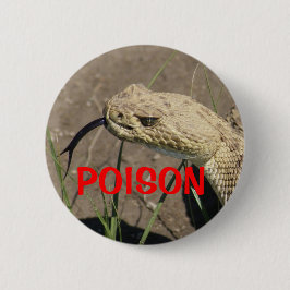 R8 Prairie Ratelslang Kop Schot Ronde Button 5,7 Cm