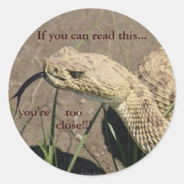 R8 Prairie Rattlesnake Head Shot Ronde Sticker