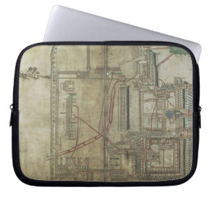 R 171 f.285 Plan of Canterbury Cathedral en de Laptop Sleeve