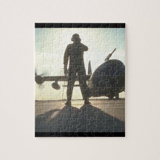 R.A.F. C-130 Hercules Transport_Militair Vliegtuig Legpuzzel (Verticaal)