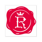 R - Antiek Wax Seal Gotische Kroon Initiaal Letter Zelfinktende Stempel (Design)