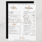 R&B Gold Graphic Service Menu (Voorkant / Achterkant)