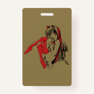 R & B Manga, Neko Catgirl Furry Loli Anime Badge