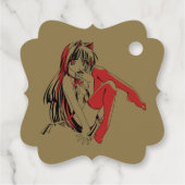 R & B Manga, Neko Catgirl Furry Loli Anime Bedankjes Labels (Achterkant)