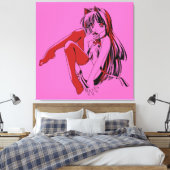 R & B Manga, Neko Catgirl Furry Loli Anime Canvas Afdruk (Insitu (Slaapkamer))