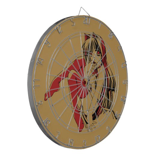 R & B Manga, Neko Catgirl Furry Loli Anime Dartbord (Voorkant Links)