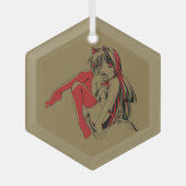 R & B Manga, Neko Catgirl Furry Loli Anime Glas Ornament (Voorkant)