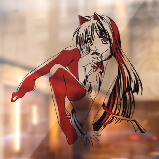 R & B Manga, Neko Catgirl Furry Loli Anime Raamsticker (Vel 2)