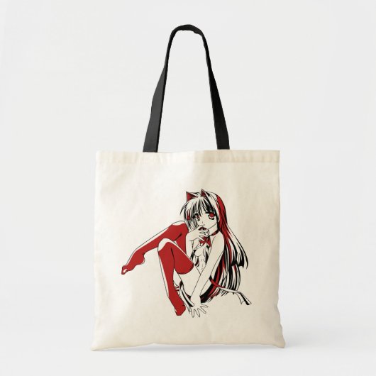 R & B Manga, Neko Catgirl Furry Loli Anime Tote Bag (Voorkant)